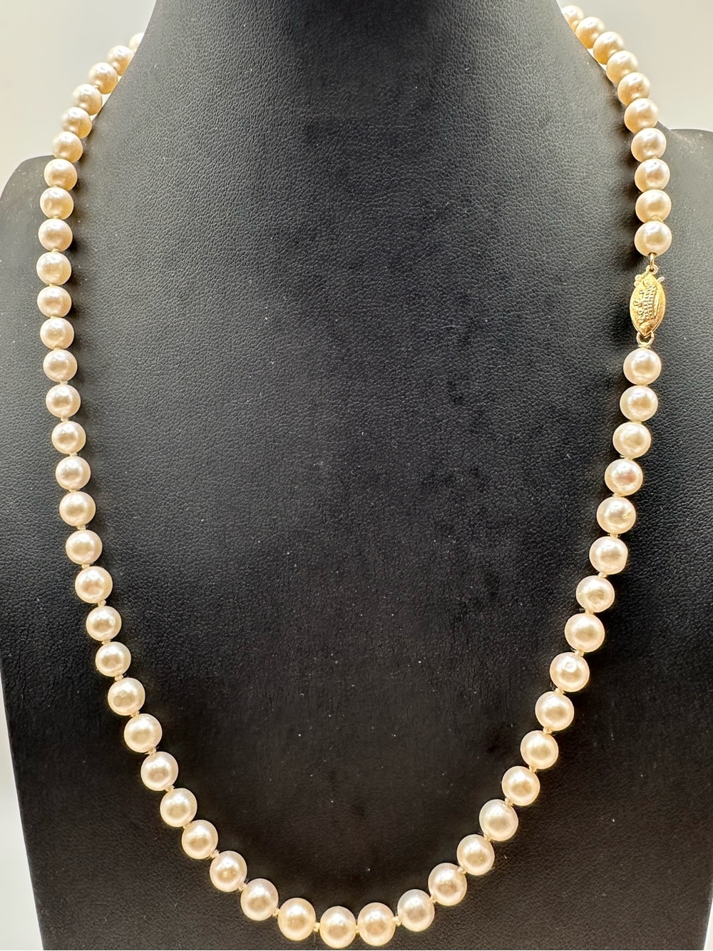 14k Gold Imperial Pearl Syndicate Genuine Pearl Necklace 19” Crown Clasp Akoya? - Picture 12 of 17